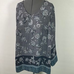 Avenue Long Sleeve Comfort Fit Floral Top Size 18/20